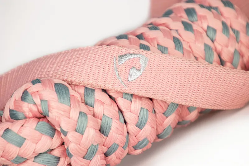 Hy Equestrian Synergy Head Collar and Lead Rope - Rose/Silver-2